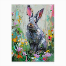 Silver Fox Rabbit Painting 2 Canvas Print