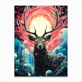 Deer Art Starry Canvas Print