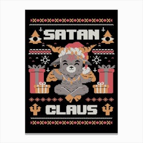 Satan Claus - Funny Baphomet Ugly sweater Christmas Gift Canvas Print