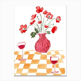 Flowers and Wine Canvas Print