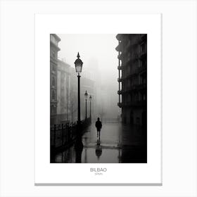 Poster Of Bilbao, Spain, Black And White Analogue Photography 4 Canvas Print