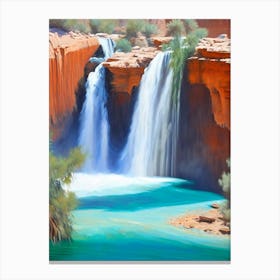 Havasu Falls, United States Peaceful Oil Art  Canvas Print