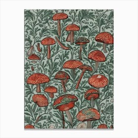 Mushrooms In The Garden Canvas Print