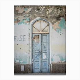 Rustic Blue Doorway Canvas Print