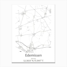 Edemissen,Germany Minimalist Map Canvas Print