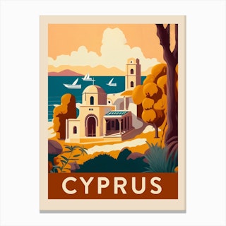 Cyprus Vintage Travel Poster Canvas Print