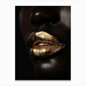 Gold Lips 4 Canvas Print