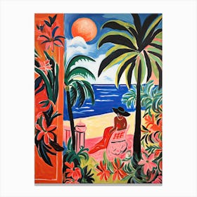 Long Beach, California, Matisse And Rousseau Style 1 Canvas Print