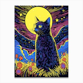 Celestial Pawlapse, Psychedelic Cats series Canvas Print