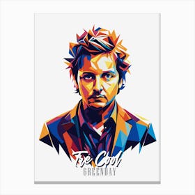 Greenday Tré Cool 1 Portrait Music Icon Style WPAP Pop Art Canvas Print