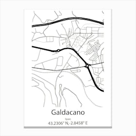 Galdacano,Spain Minimalist Map Canvas Print