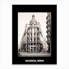 Poster Of Valencia, Spain, Mediterranean Black And White Photography Analogue 2 Canvas Print