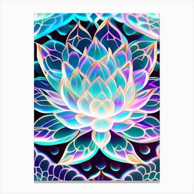 Lotus Flower Repeat Pattern Holographic 2 Canvas Print