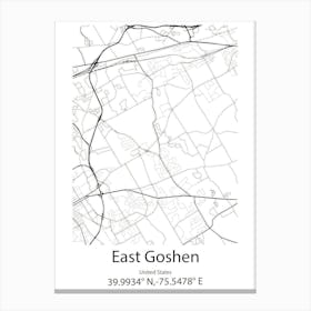 East Goshen,United States Minimalist Map Canvas Print