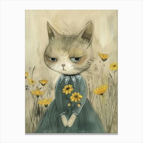 Cat In The Meadow Canvas Print