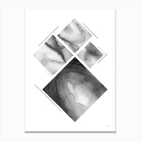 Puzzle In Black Gold And Silver Canvas Print