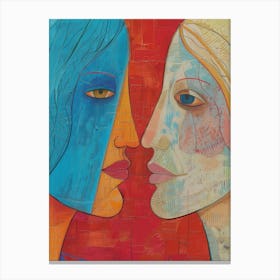 Two Women Facing Each Other Canvas Print