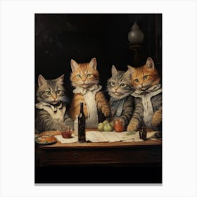The Bachelors Party, Louis Wain Cats 2 Canvas Print