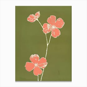 Pink & Green Forget Me Not 1 Canvas Print