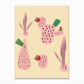 Mid Mod Cactus Beige Canvas Print