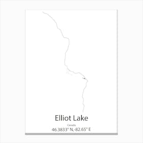 Elliot Lake,Canada Minimalist Map Canvas Print