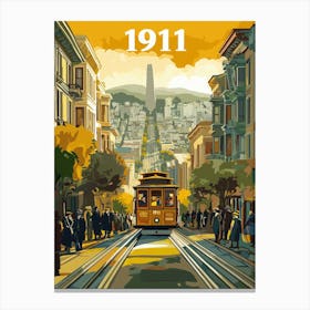 Aihrgdesign A Retro Travel Poster Of San Franciscos First Ele 11c7d08d Ebe8 4ca4 85d8 D03774e1df06 2 Canvas Print