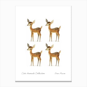 Cute Animals Collection Deer Fawn 1 Canvas Print