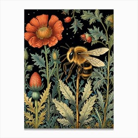 William Morris Bee On A Flower Canvas Print