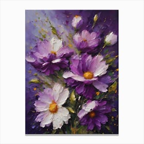 Purple Flowers In A Vase Canvas Print