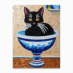 Cat In A Bowl 1 Canvas Print