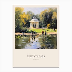 Regents Park London 4 Vintage Cezanne Inspired Poster Canvas Print