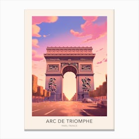 Arc De Triomphe Paris France Travel Poster Canvas Print