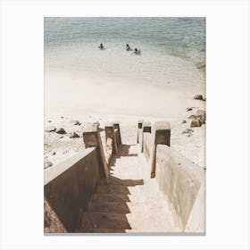 Concrete Steps To Beach Canvas Print
