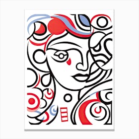 Line Art Inspired By The Joy Of Life By Matisse 2 Canvas Print