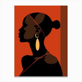 Silhouette Of African Woman 5 Canvas Print