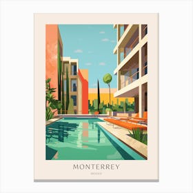 Monterrey, Mexico 2 Midcentury Modern Pool Poster Canvas Print