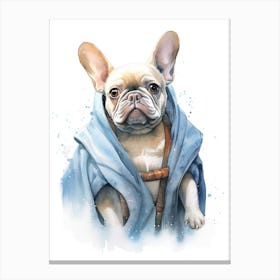 French Bulldog Dog As A Jedi 1 Canvas Print