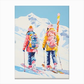 Hakuba   Nagano Japan, Ski Resort Illustration 2 Canvas Print