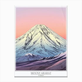 Mount Ararat Turkey Color Line Drawing 1 Poster Canvas Print