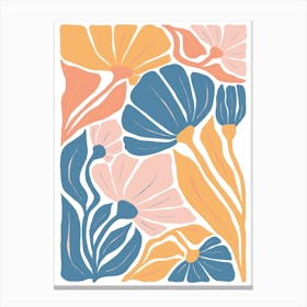 Flowers Matisse Style Boho Botanical Canvas Print
