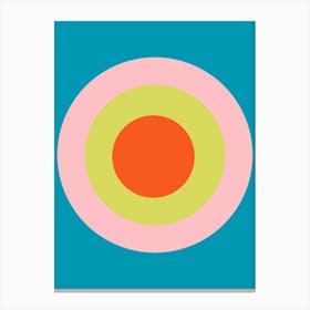 Circle On A Blue Background Canvas Print