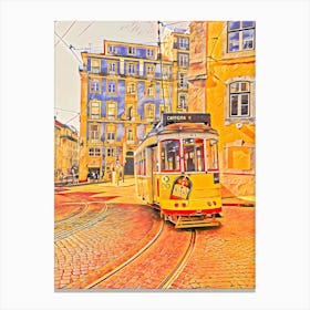 Yellow Tram Lisbon Canvas Print