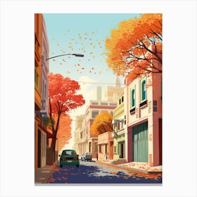 Dehli In Autumn Fall Travel Art 2 Canvas Print