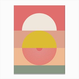 Mid Mod Geometry Abstract 1/2 - Peach Fuzz Canvas Print