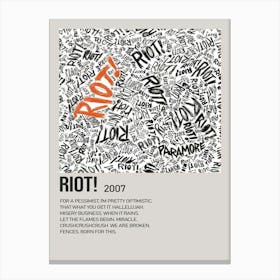 Riot! 2007 Music Poster Canvas Print