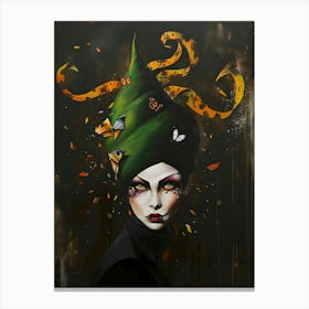 Woman With A Green Turban Canvas Print