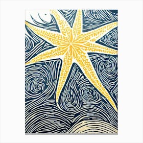 Starfish II Linocut Canvas Print