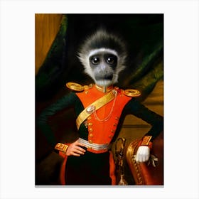 Curious Laurence The Monkey Pet Portraits Canvas Print