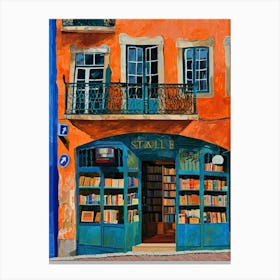 Lisbon Book Nook Bookshop 1 Canvas Print