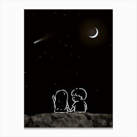 Couple In The Moonlight Canvas Print